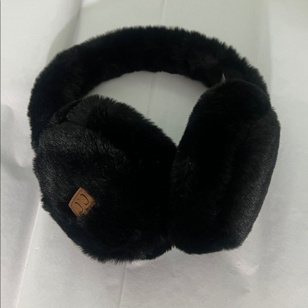 CC Black Adjustable Fuzzy Earmuffs - Picture 7 of 11